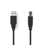 Cable NEDIS  USB 2.0 kabelis  A viriesu savienotajs - B viriesu savienotajs  3 0 m  Melna krasa CCGP60100BK30 (5412810274727)