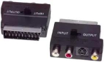 Pāreja SCART:M - 3RCA:F+SVHS:F ar slēdzi
