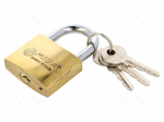 Padlock | hardened shackle | Kind: shackle | Equipment: 3 keys | 40mm