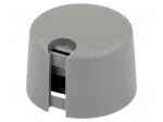 Knob | with pointer | plastic | &Oslash;shaft: 6.35mm | &Oslash;24x16mm | grey