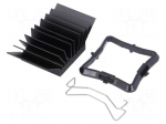 Heatsink: extruded | grilled | BGA | black | L: 25mm | W: 25mm | H: 14.5mm