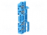 Splice terminal: rail | 1.5mm2 | ways: 1 | terminals: 4 | blue | wemid