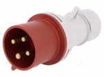 Connector: AC supply 3-phase | plug | male | 32A | 400VAC | IEC 60309