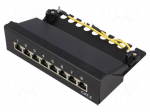 Patch panel | RJ45 | Cat: 6 | Colour: black | Number of ports: 8