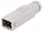 Connector: rectangular | ST | plug | male | PIN: 3 | tinned | IP54 | 16A