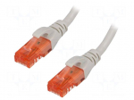 Patch cord | U/UTP | 6 | stranded | CCA | PVC | grey | 1m | 26AWG