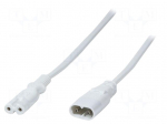 Cable | IEC C7 female,IEC C8 male | 2m | Sockets: 1 | white