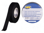 Tape: fixing | W: 19mm | L: 25m | Thk: 0.18mm | rubber | black | max.105&deg;C