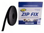 Tape: velcro | W: 20mm | L: 25m | Thk: 2.1mm | synthetic rubber | black