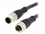 Cable: for sensors/automation | PIN: 5 | M12-M12 | 2m | plug | plug | 60V
