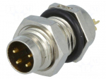 Connector: M8 | male | PIN: 4 | for panel mounting,front side nut