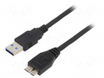 Cable | USB 3.0 | USB A plug,USB B micro plug | nickel plated | 1.8m