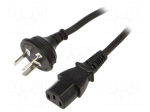 Cable | 3G1mm2 | GB 2099 plug,IEC C13 female | PVC | 1.8m | black | 10A