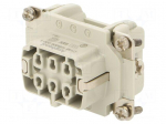 Connector: HDC | contact insert | female | 16A | 500V | PIN: 6 | 6+PE
