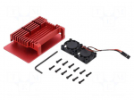 Enclosure: for computer | Raspberry Pi 4 B | aluminium | red | X: 88mm