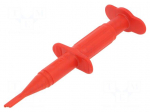 Clip-on probe | hook type | 3A | red | 1kV | 4mm | Overall len: 122mm