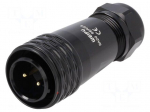 Connector: circular | plug | male | PIN: 2 | IP67 | SA20 | 8&divide;12mm | 25A | 500V