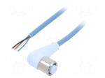 Cable: for sensors/automation | M12 | PIN: 4 | angled | 5m | plug | 250VDC