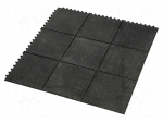 Gym mat | Width: 0.9m | L: 0.9m | rubber,nitryl | black | Thk: 18mm