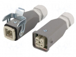 Connector: HDC | male + female | 10A | 600V | Han Kit | PIN: 4 | 3+PE | M20