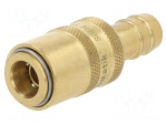 Quick connection coupling | straight | max.10bar | brass | Seal: FPM