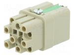 Connector: HDC | contact insert | female | 10A | 400V | Han Q | PIN: 13