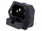 Connector: AC supply | socket | male | 10A | 250VAC | C14 (E) | 6220 | IP40