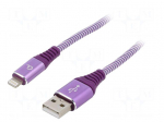 Cable | USB 2.0 | Apple Lightning plug,USB A plug | gold-plated | 2m