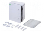 Enclosure: wall mounting | X: 300mm | Y: 400mm | Z: 165mm | ABS | grey