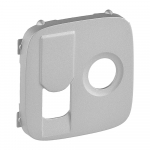Cover plate Valena Allure - TV socket 0-2400 MHz + RJ 45 Cat. 6 UTP - aluminium