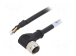Cable: for sensors/automation | M12 | PIN: 8 | angled | 1.5m | plug | 2A