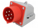 Connector: AC supply 3-phase | socket | male | 16A | 400VAC | IEC 60309