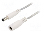 Cable | 2x0.5mm2 | DC 5,5/2,1 plug,DC 5,5/2,1 socket | straight
