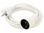 Extension lead | 3x1.5mm2 | 5m | PVC | white | Sockets no: 1 | 16A