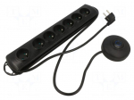 Plug socket strip: protective | Sockets: 7 | 230VAC | 10A | black