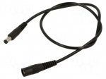 Cable | 1x0.5mm2 | DC 5,5/2,1 socket,DC 5,5/1,7 plug | straight