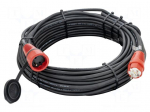 Extension lead | 3x1.5mm2 | 30m | rubber | black | Sockets no: 1 | 16A