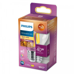 PHILIPS LED stikla 40W P45 E27 caurspīdīga Warm Glow dimmējama CRI90 spuldze 8719514324411 929003013201