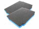 Foam insert | graphite-blue | 386x286x40mm | 2pcs.