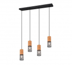 Trio Tosh piekarama lampa 4xE27 matt black brushed steel 304300432 4017807467567