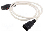 Cable | IEC C13 female,IEC C14 male | PVC | 1m | white | 10A | 250V