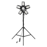 T&ouml;&ouml;riistad ja m&otilde;&otilde;teseadmed // Uued tooted t&ouml;&ouml;riistade, tarvikute kategoorias // RIGEL LED zestaw: lampa warsztatowa składana 5-skrzydłowa 55W + statyw + adapter