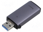 Card reader: memory | USB A plug | USB 3.0 | microSD,SD | grey