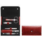 Zwilling Classic Inox Travel Set &ndash; Red Leather Case, 5 Pieces - Red