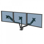 Fellowes Platinum Series Triple Monitor Arm - Monitor Mount for Three 7KG 27 Inch Screens - Adjustable Triple Monitor Desk Mount - Tilt 45&deg; Pan 180&deg; Swivel 360&deg; Rotation 360&deg;, VESA 75 x 75/100 x 100 - Black