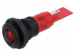 Indicator: LED | prominent | red | 24VDC | 24VAC | &Oslash;16mm | IP67 | plastic