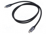 Cable | USB 3.2 Gen 2x2 | USB C plug,both sides | 1m | black | 20Gbps