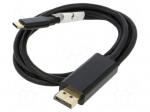 Adapter | DisplayPort 1.2,USB 3.2 Gen 2 | gold-plated | 1m | black