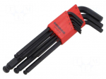 Wrench: hex key-set | spherical | ProTanium&reg;,steel | long | 9pcs.