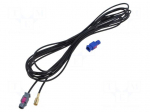 Cable | Fakra plug,SMB plug | black | straight | 5m